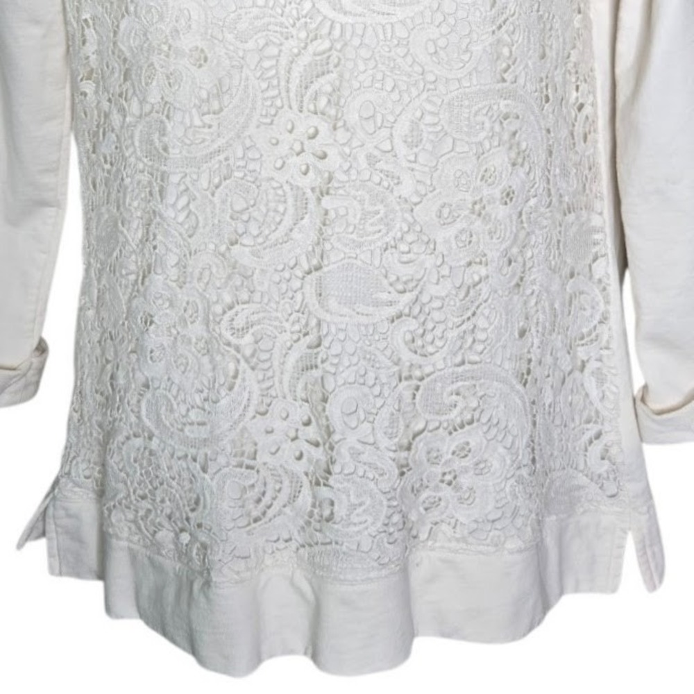 Lands End Womens Romantic Lace Top Size XS Cottagecore Coquette Feminine Soft - Picture 3 of 8
